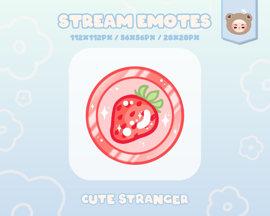 Strawberry Coin Twitch Emote: Pastel Stream Graphics (digital Download ...