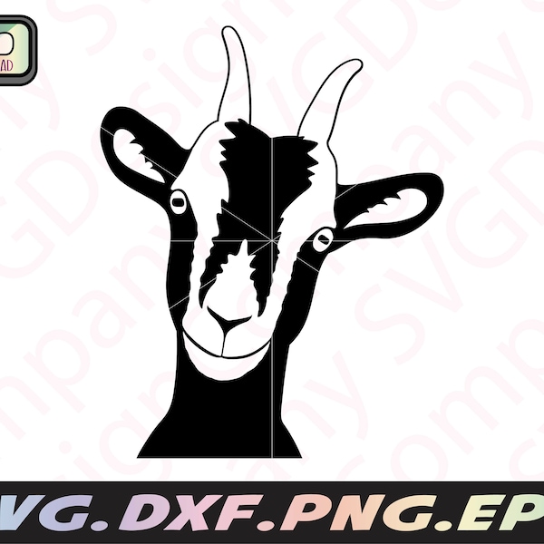 goat svg, goat head svg, farm animal svg, animal face svg, farm house svg for cricut, hand drawn goat svg, eps, png, dxf, digital download