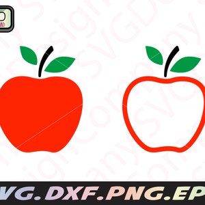 paquete svg de manzana para cricut. svg de manzana delineado, archivo dxf de manzana, imágenes prediseñadas de manzana, arte vectorial de manzana, archivo cipart de maestro para Cricut, digital