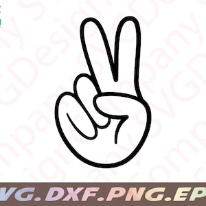 segno di pace della mano svg, clipart del segno di pace della mano per macchine da taglio artigianali, download digitale istantaneo di pace svg, dito di pace svg per Cricut