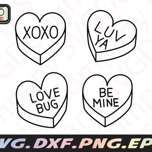 Conversation hearts svg for Cricut, candy hearts valentine svg, candy heart svg, png, eps, dxf, digital download