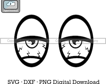Ojos inyectados en sangre svg, calcomanía svg de ojos drogados, ojos altos svg, ojos dxf, ojos png, descarga digital, archivo de corte para cricut, archivo de corte