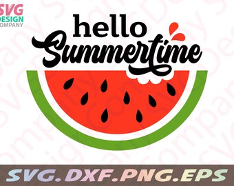 Hola Verano SVG: Letrero de Sandía, Archivo Cricut (Descarga Digital)