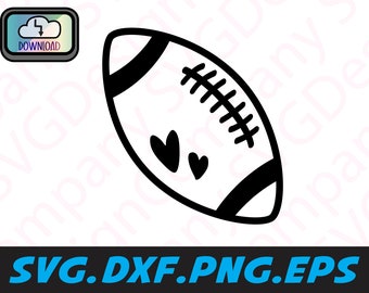 Football with Hearts SVG: Mom Clipart, Cut File (Digital Download)