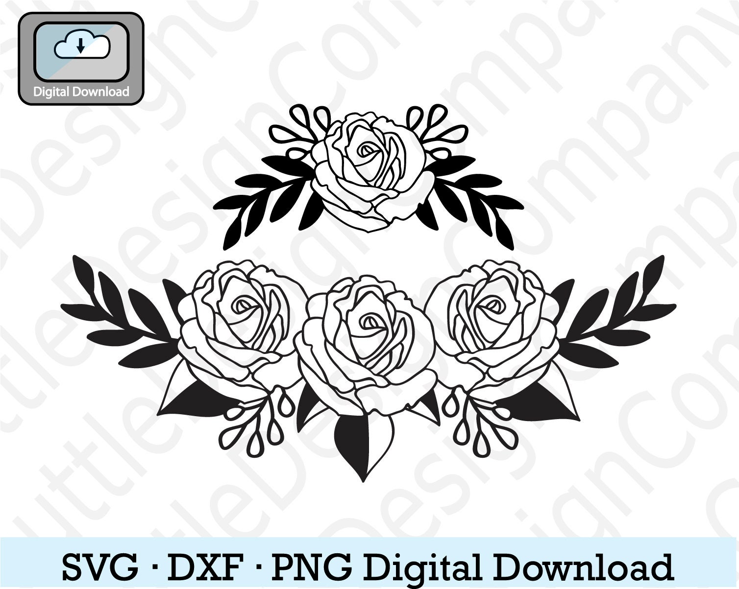 Rose border SVG, Roses floral wedding garland cut (1416927)