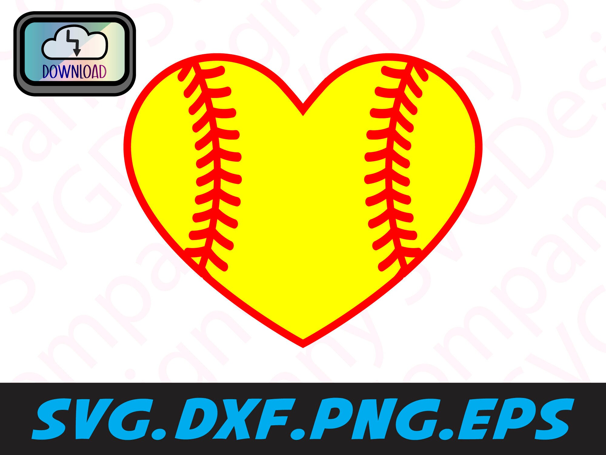 Softball Heart Svg Softball Svg Heart Shaped Softball Svg Etsy Australia