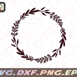 May include: A black silhouette of a wreath made of leaves and branches. The wreath is circular and has a simple, elegant design.