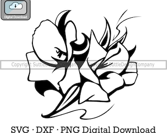 Gladiolus Flower SVG: Botanical Cut File, Floral Stencil (Digital Download)