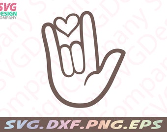 Puede incluir: Un dibujo en blanco y negro de una mano haciendo el signo de lenguaje de señas americano para "Te amo". La mano está haciendo el signo con el dedo índice y el meñique extendidos, y el pulgar está tocando el dedo medio. Un corazón está dibujado en el espacio entre el dedo índice y el pulgar.