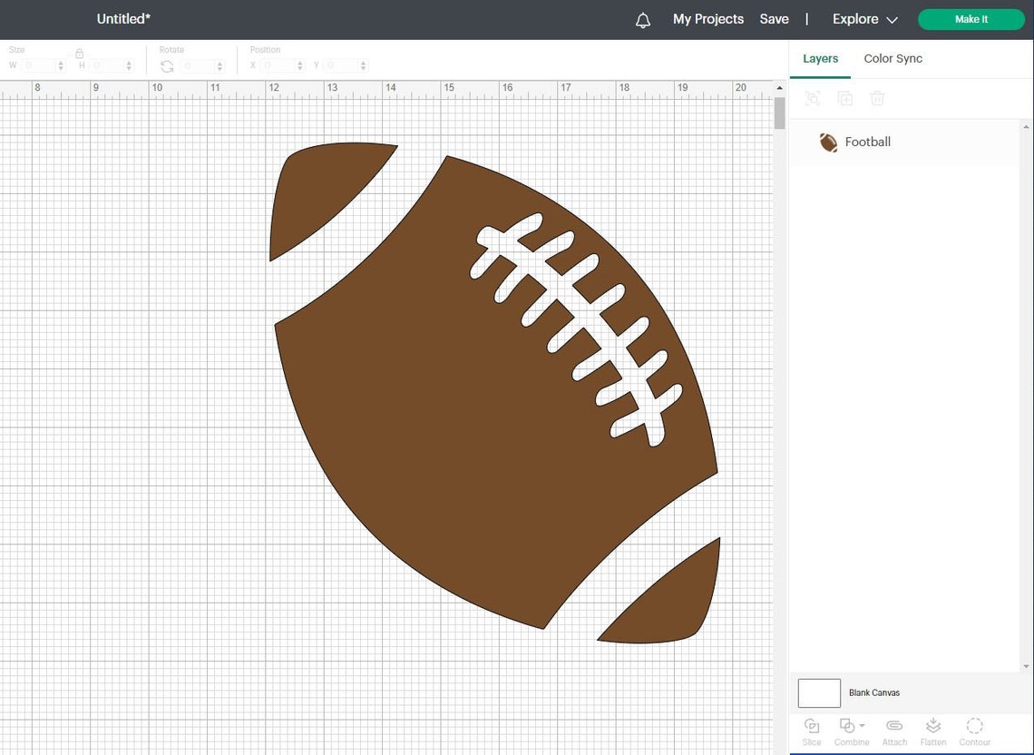 Easy Cut File Football SVG: Simple Cut File for Cricut, Silhouette (digital Download ...