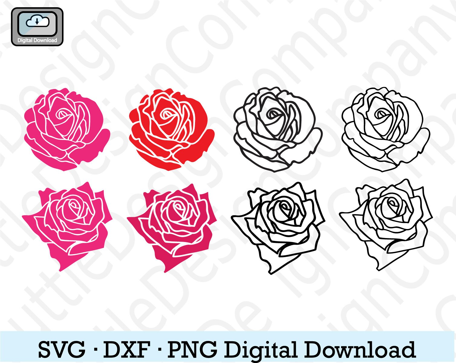 Rose Svg, Svg Bundle, Flower svg, Valentines Day Svg, Flowers Svg, Floral  Svg, Svg, Svg Files For Cricut, Sublimation Designs Downloads - So Fontsy