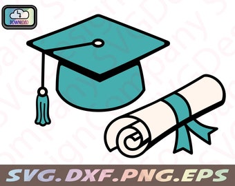 Graduation Cap and Diploma SVG Bundle: Cricut Cut Files (Digital Download)