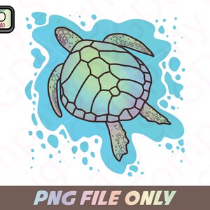 sea turtle png file for sublimation and printing projects, ocean life png file for printing, sea turtle with splash artwork digital download
