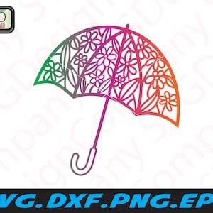 Umbrella svg, Umbrella with flowers svg for Cricut, Umbrella with flowers dxf, Umbrella clipart with flowers, Umbrella png file