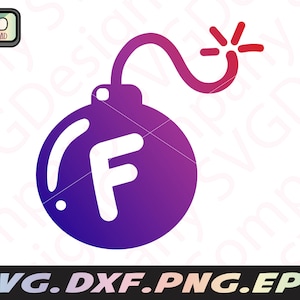 Bomba F SVG: Diseño de degradado colorido (descarga digital)