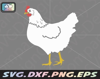 Chicken SVG: Farmhouse Hen Stencil, Cricut Cut File (Digital Download)