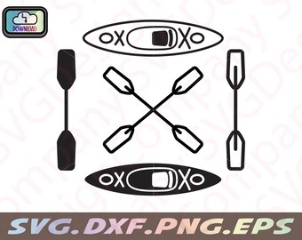 Kajak SVG-paket: Paddel Clipart, Cricut Cut-fil (digital nedladdning)