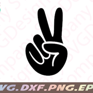peace sign svg, hand peace sign svg, hand peace sign dxf, peace sign hand clipart for craft cutting machines, instant digital download