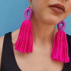 Lightweight Bold Earrings, Funky Statement Jewelry, Colorful Fringe Earrings, Stocking Stuffers for Girls, Christmas Gift for Women