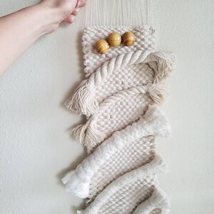 Woven Wall Hanging, Boho Wall Decor, Fiber Wall Art, Modern Neutral Art, Valentines Gift for Girlfriend, Nursery Gift for new mom