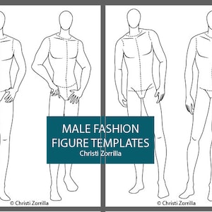 Male Fashion Design Croqui Template Front View V3  Designers Nexus