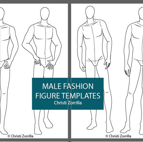 FASHION DESIGN CROQUIS Template Male - Etsy