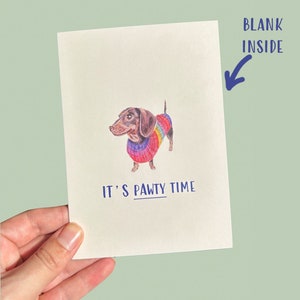 Dackel Grußkarte, Dackel Geburtstagskarte, Hundeliebhaber Karte, Dachshund Party, Welpenliebe, Geburtstagswünsche