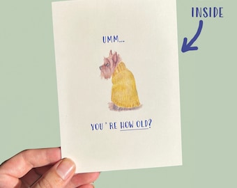 Yorkshire Terrier Birthday Card: Hand-Drawn Yorkie Dog Lover Gift