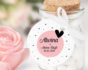 24 AUFKLEBER zur Taufe | personalisiert | mit Name | Gastgeschenke | wolken | cloud | Babyparty, Sticker, Etiketten