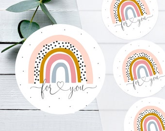 AUFKLEBER "for you" | Verpackung, Sticker, Etiketten, Regenbogen, Geschenkverpackung, small business, Weihnchtsgeschenk