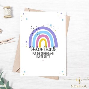Danke für die bunte Zeit, Karte für Erzieher, Lehrer, Tagesmutter, Tagesvater, Kollegin, Kollege, Abschied, Karte, Abschiedsgeschenk