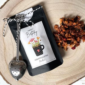 Geburtstagstee, Tee Geschenk "Happy Birthday" - kleines Mitgebsel, Geschenk, Geburtstagsgeschenk,  Früchtetee, Tee zum Geburtstag