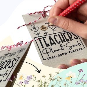Abschiedsgeschenk für Lehrer,  Samentütchen für Lehrer und Lehrerinnen "teacher plant seeds"- Karte zum Ausmalen, Geschenk, Blumen, Samen