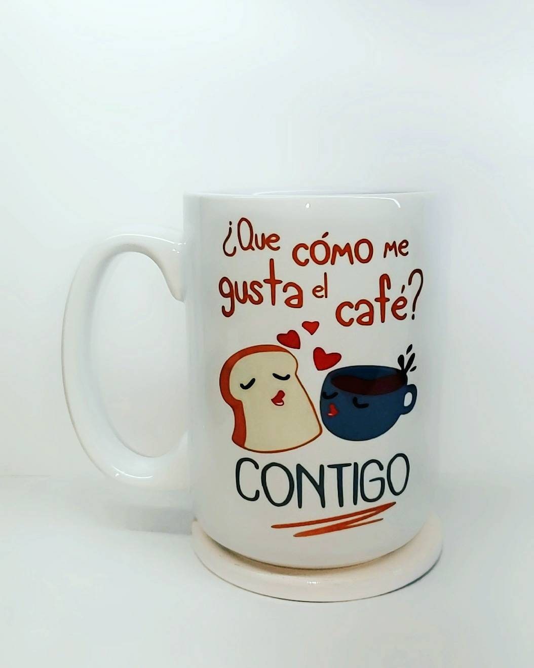 Cafe taza de Cafe cute coffee mug in Spanish cafe t pan Etsy