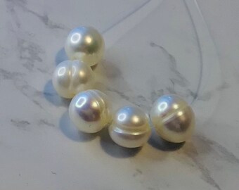 Beautiful Natural White Freshwater Potato Pearls. 5 Pieces. 7-8mm. PP07