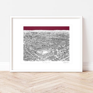 West Ham East London, Football Stadium Limited Edition Screen Print, Architectural Print Wall Art (unframed)