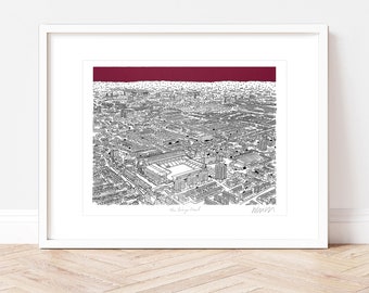 West Ham Football Stadium Screen Print: East London Architectural Art (Unframed)