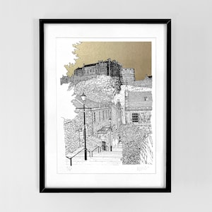 Edinburgh, the Vennel Steps, Limited Edition Screen Print, Architectural Print Wall Art (unframed)