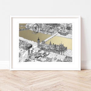 Westminster, London Limited Edition Screen Print, Architectural Print Wall Art (unframed)