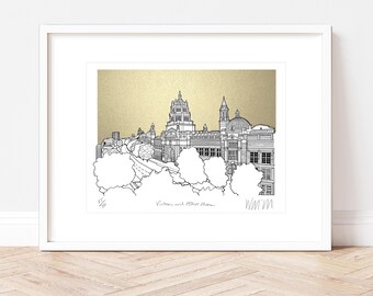 Victoria & Albert Museum London Limited Edition Screen Print, Architectural Print Wall Art (unframed)
