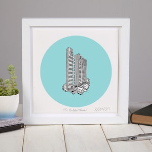 Balfron Tower London Brutalist Handmade Architectural Screen Print Wall Art (Unframed)