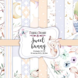 Scrapbook Paper/Scrapbook Paper Pack/Scrapbooking Paper Pad 12x12 8x8/Non digital/Paper for Scrapbooking/Sweet bunny/FDSP-01106
