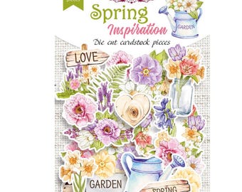 Troqueles de papel con motivos florales de primavera: adornos para scrapbooking, 54-59 piezas