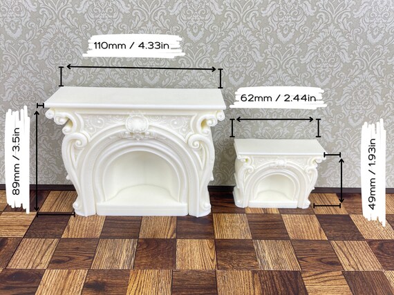 Mini Cheminée En Bois De Rose Pour Maison De Poupée échelle 1/12 – Décoration Réaliste, Détaillée