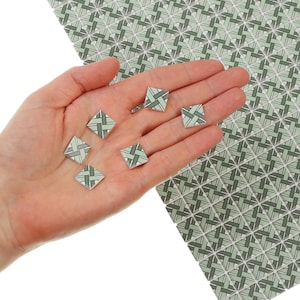 Dollhouse green tiles, Hobby miniatures floor tiles, Dollhouse tile flooring, 1:12 scale small square tiles, Doll house accessories, 562