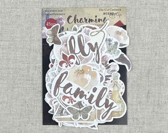 Pegatinas para álbumes de recortes: encantadores adornos troquelados, 45 unidades