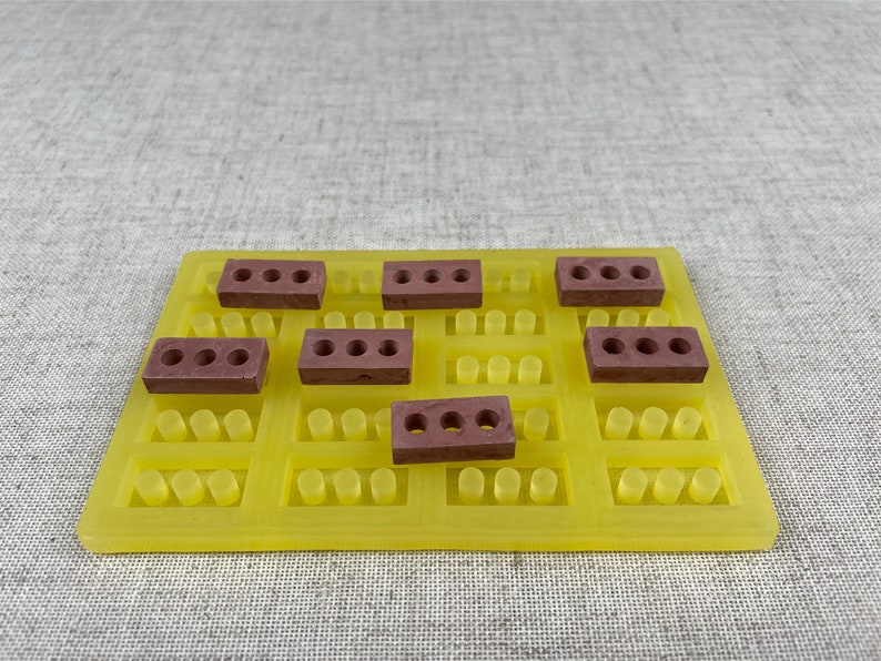 Silicone mold, Paving stones, Concrete bricks, Fairy garden, Miniature Cinder Block, Dollhouse accessories, Mini bricks, 20026 image 4