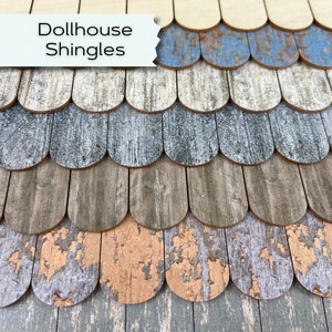 Dollhouse Shingles, Realistic roofing project, Authentic miniature roof for bird feeder, Extra level of detail to miniature house models 510