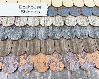 Dollhouse Wooden Roof Shingles, Authentic Miniature Roofing Tiles for a Bird Feeder