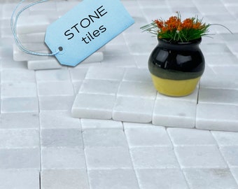 Suelos para casas de muñecas, baldosas para miniaturas, baldosas de piedra pequeñas a escala 1:24